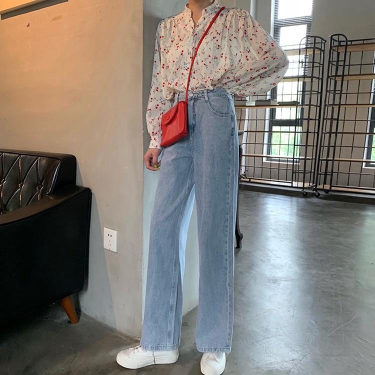 【RENA小舖 台灣現貨每天出】復古水洗高腰牛仔褲/大尺碼/日常/簡約/百搭/長褲/牛仔褲【R12804】-細節圖6