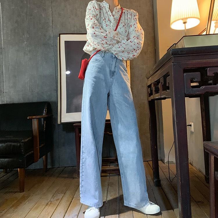 【RENA小舖 台灣現貨每天出】復古水洗高腰牛仔褲/大尺碼/日常/簡約/百搭/長褲/牛仔褲【R12804】-細節圖7