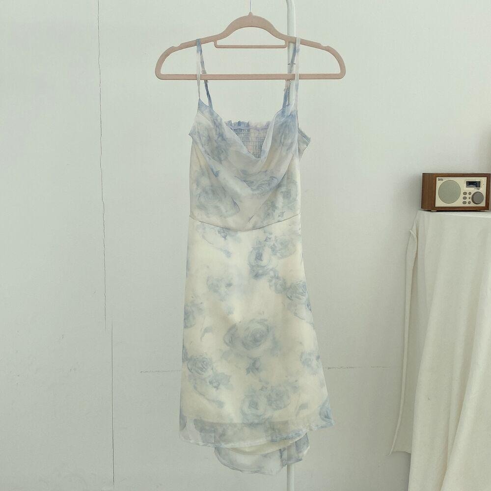 【RENA小舖 台灣現貨每天出】雪紡吊帶連身裙 洋裝 吊帶洋裝 吊帶連衣裙 吊帶連身裙【R21697】-細節圖4