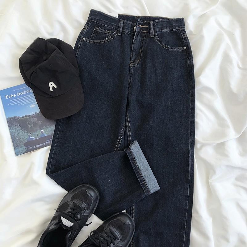 【RENA小舖 台灣現貨每天出】捲邊直筒牛仔褲_現貨/復古/高腰/百搭/直筒褲/牛仔褲【R15057】-細節圖2