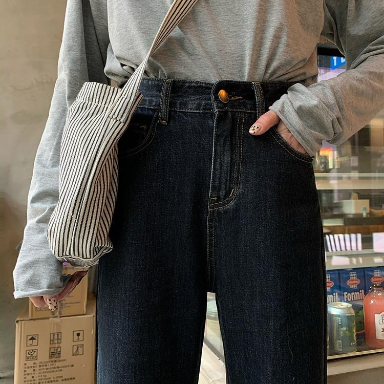 【RENA小舖 台灣現貨每天出】捲邊直筒牛仔褲_現貨/復古/高腰/百搭/直筒褲/牛仔褲【R15057】-細節圖7