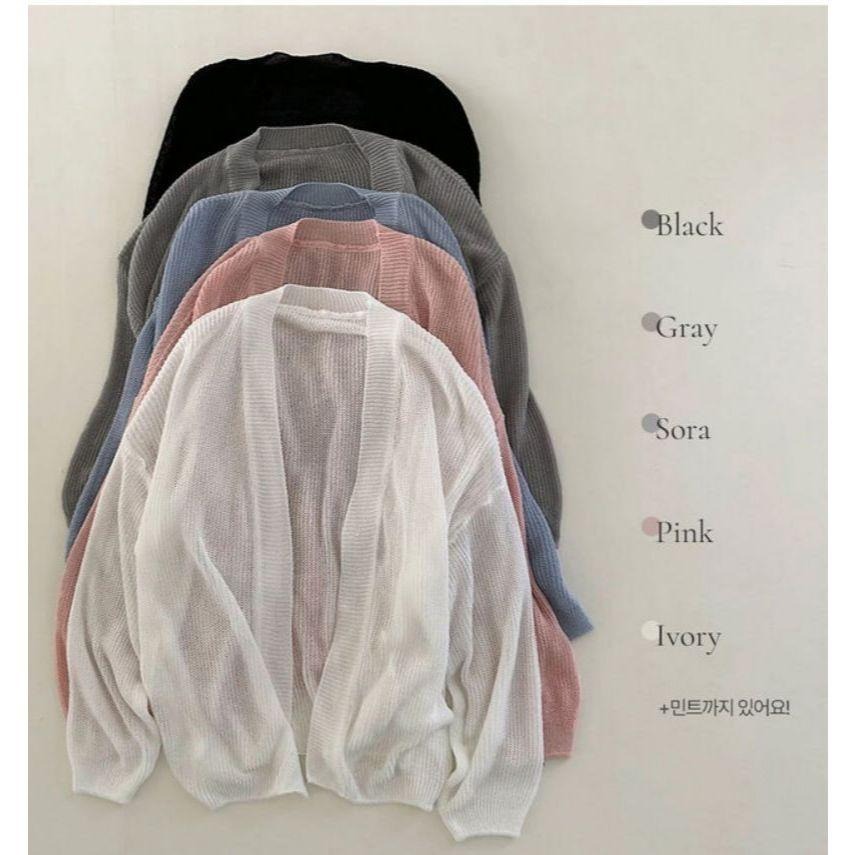 【RENA小舖 台灣現貨每天出】韓系針織外套/慵懶薄款/罩衫外套/春夏新款/透氣罩衫/休閒/防曬【R21909-細節圖2