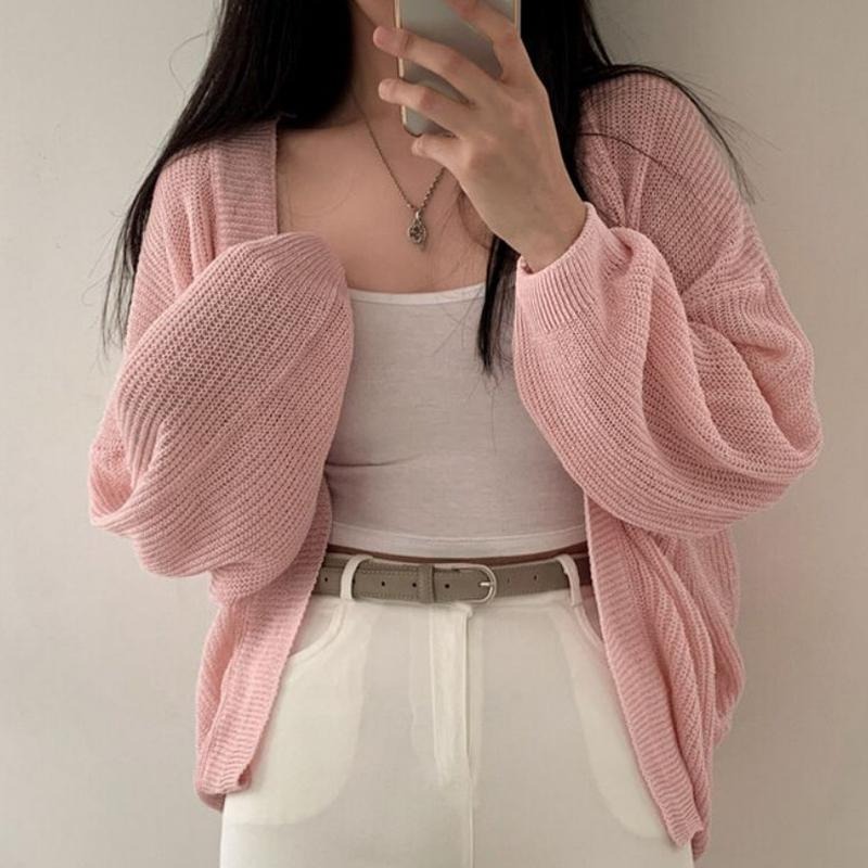 【RENA小舖 台灣現貨每天出】韓系針織外套/慵懶薄款/罩衫外套/春夏新款/透氣罩衫/休閒/防曬【R21909-細節圖4