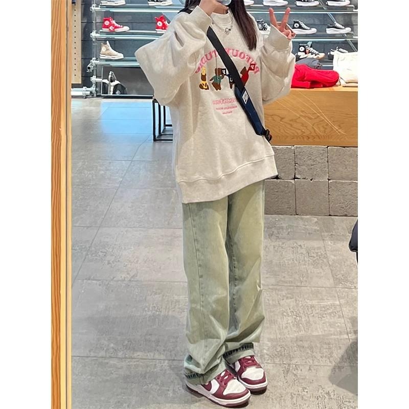 【RENA小舖 台灣現貨每天出】復古高腰窄管彈力牛仔褲/拖地褲/顯瘦/高腰/韓版/做舊/水洗/百搭【R21892】-細節圖2