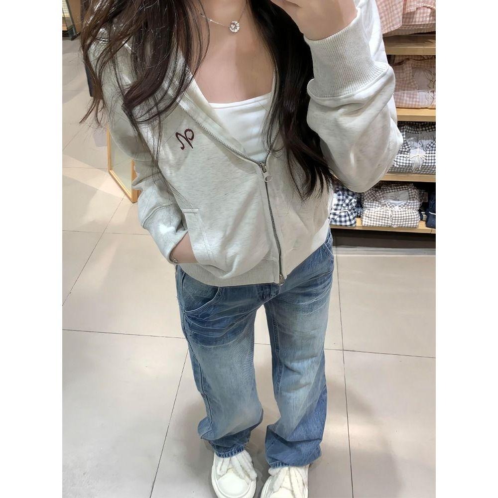 【RENA小舖 台灣現貨每天出】美式復古藍/高腰牛仔褲/2025春夏款/寬褲/直筒褲/闊腿褲【R21901】-細節圖3