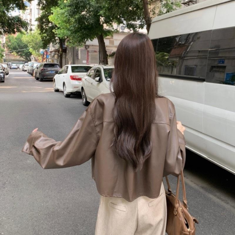 【RENA小舖 台灣現貨每天出】短版皮外套/韓版/皮外套/短版皮衣/皮衣外套/復古/短版外套/機車外套【R21862】-細節圖2