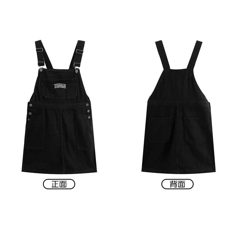 【RENA小舖 台灣現貨每天出】復古大口袋牛仔背帶裙_百搭/顯瘦/吊帶裙/牛仔裙/背帶裙/百褶裙【R20207】-細節圖2