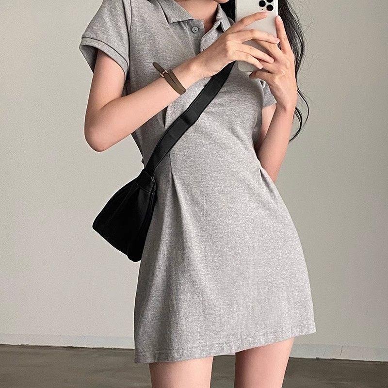 【RENA小舖 台灣現貨每天出】POLO領洋裝/氣質/高爾夫/運動/連身裙/顯瘦/洋裝/短裙/韓系【R21788】-細節圖3