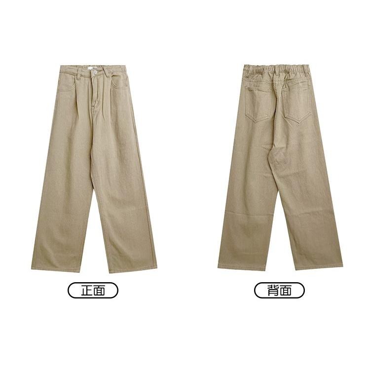 【RENA小舖 台灣現貨每天出】休閒水洗直筒牛仔褲_日常/高腰/顯瘦/長褲/牛仔褲【R20535】-細節圖2