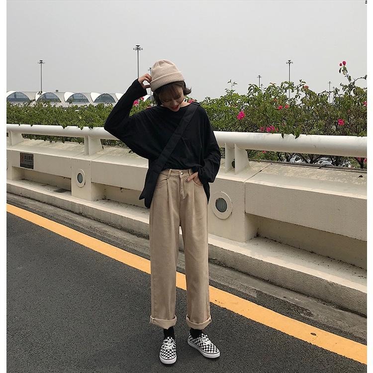 【RENA小舖 台灣現貨每天出】休閒水洗直筒牛仔褲_日常/高腰/顯瘦/長褲/牛仔褲【R20535】-細節圖4