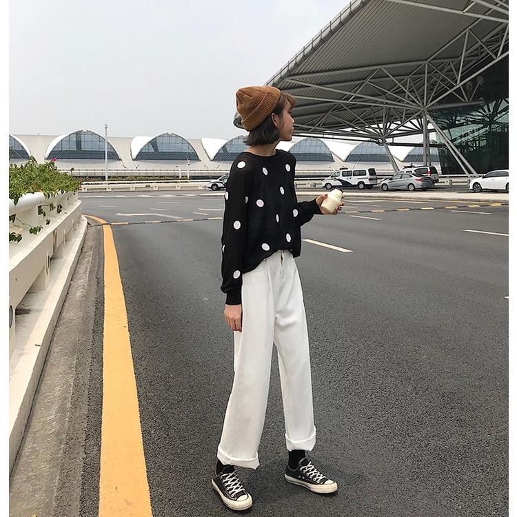 【RENA小舖 台灣現貨每天出】休閒水洗直筒牛仔褲_日常/高腰/顯瘦/長褲/牛仔褲【R20535】-細節圖5