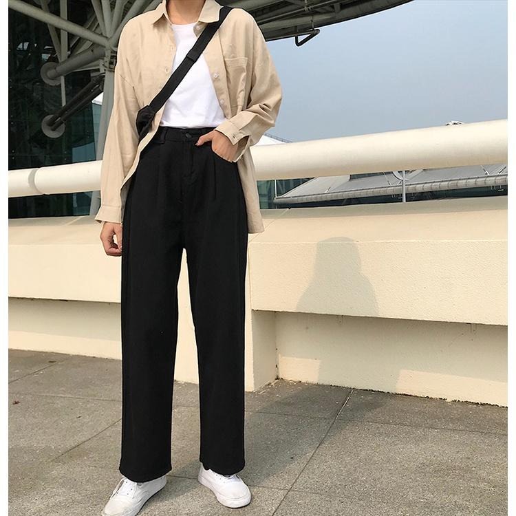 【RENA小舖 台灣現貨每天出】休閒水洗直筒牛仔褲_日常/高腰/顯瘦/長褲/牛仔褲【R20535】-細節圖8