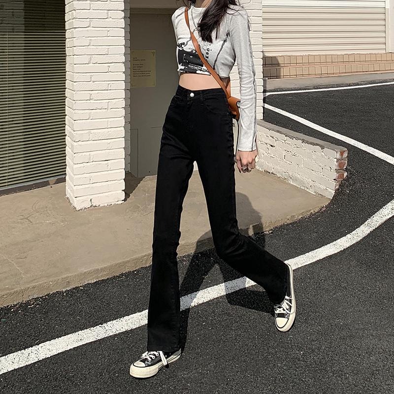 【RENA小舖 台灣現貨每天出】微喇叭長褲 喇叭褲 小喇叭 牛仔褲 牛仔長褲 顯瘦 時尚 長腿 辣妹【R21717】-細節圖6