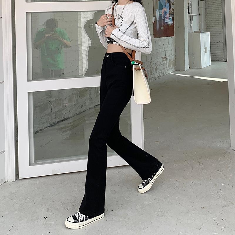 【RENA小舖 台灣現貨每天出】微喇叭長褲 喇叭褲 小喇叭 牛仔褲 牛仔長褲 顯瘦 時尚 長腿 辣妹【R21717】-細節圖8