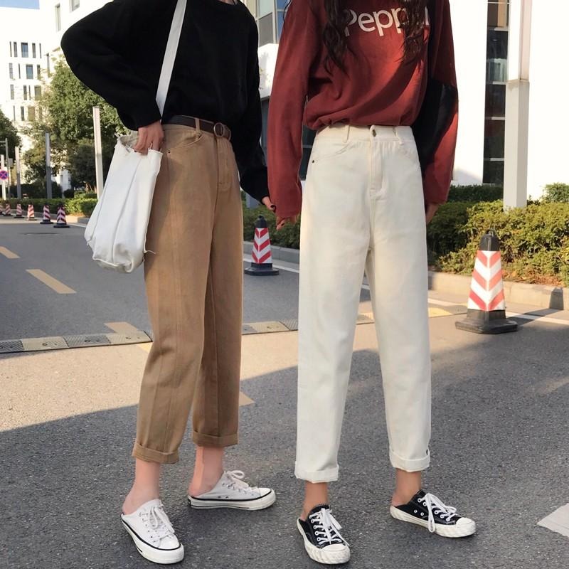 【RENA小舖 台灣現貨每天出】大地色九分牛仔褲_現貨/高腰/顯瘦/百搭/牛仔褲/長褲【R14015】-細節圖3