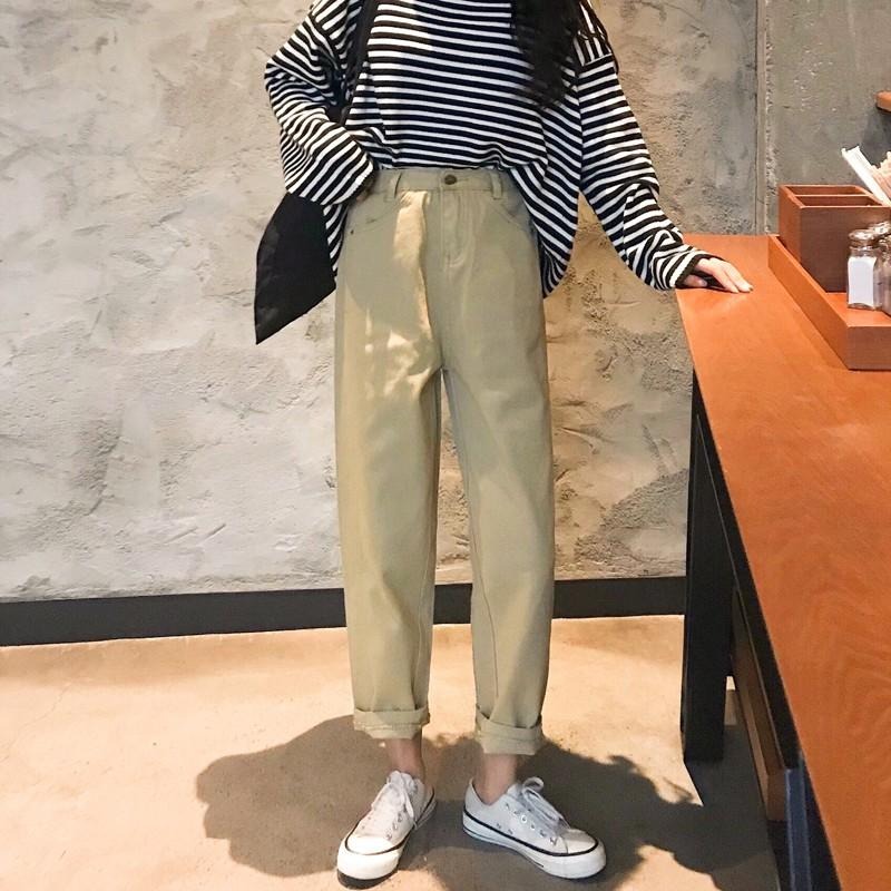 【RENA小舖 台灣現貨每天出】大地色九分牛仔褲_現貨/高腰/顯瘦/百搭/牛仔褲/長褲【R14015】-細節圖6