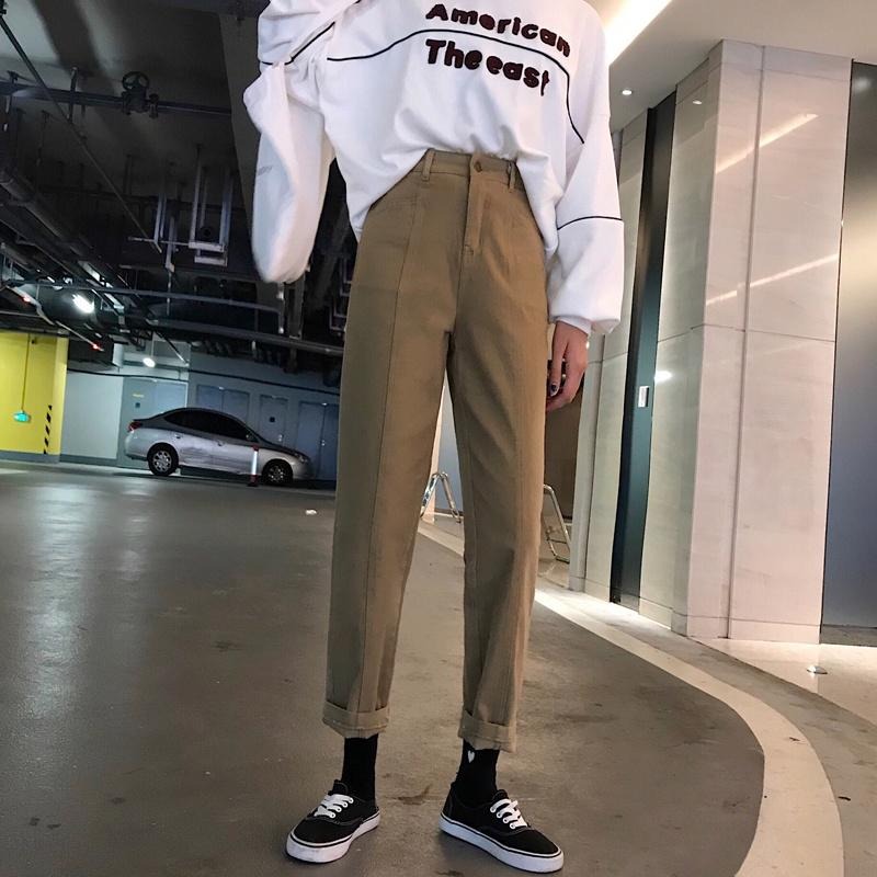 【RENA小舖 台灣現貨每天出】大地色九分牛仔褲_現貨/高腰/顯瘦/百搭/牛仔褲/長褲【R14015】-細節圖8