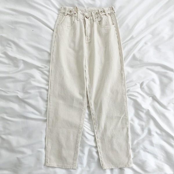 【RENA小舖 台灣現貨每天出】復古捲邊牛仔長褲_高腰/做舊/百搭/牛仔長褲/長褲【R15050】-細節圖2