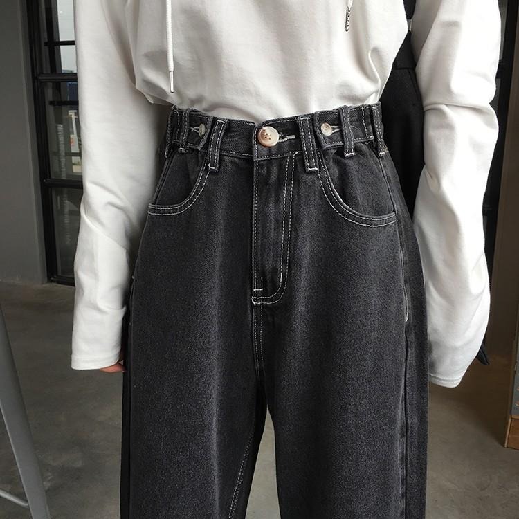 【RENA小舖 台灣現貨每天出】復古捲邊牛仔長褲_高腰/做舊/百搭/牛仔長褲/長褲【R15050】-細節圖9