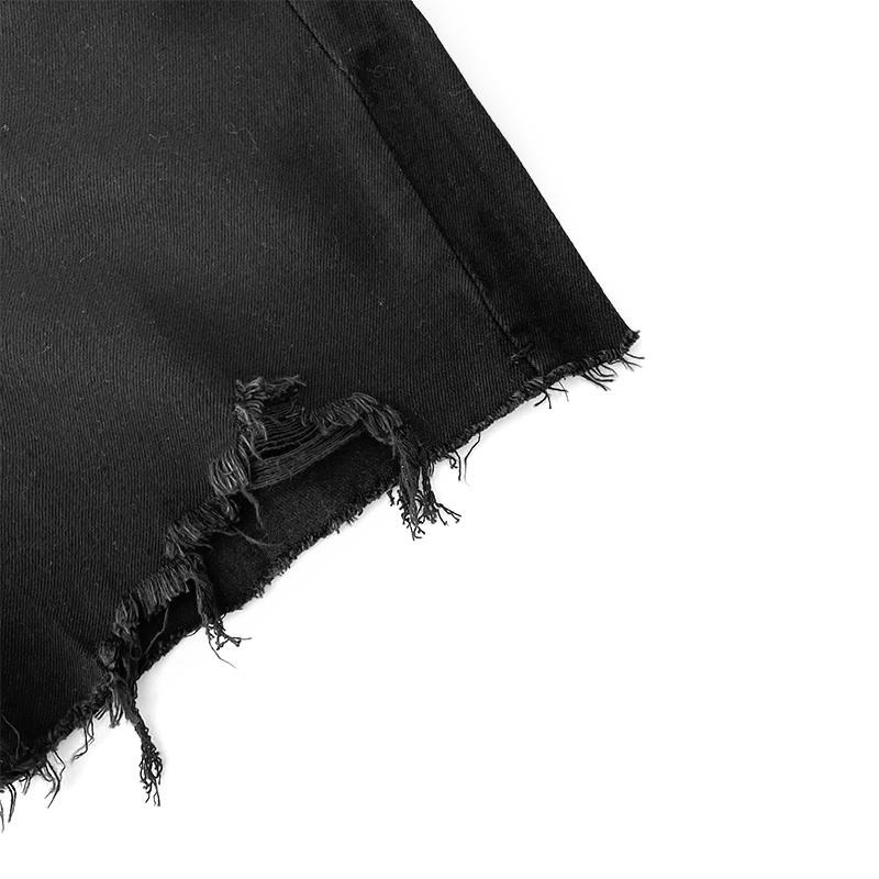 【RENA小舖 台灣現貨每天出】高腰顯瘦百搭闊腿毛邊五分牛仔短褲 闊腿短褲 五分褲 牛仔短褲【R19916】-細節圖8