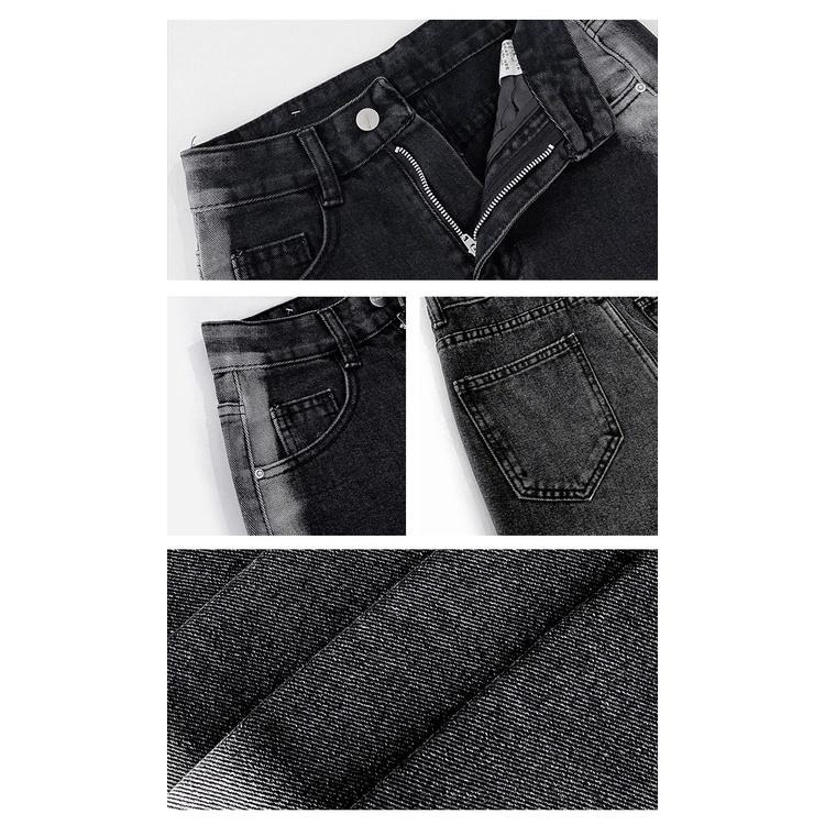 【RENA小舖 台灣現貨每天出】甜酷風招牌🎈｜漸變色牛仔長褲_百搭/復古/高腰/顯瘦/休閒褲/牛仔褲【R19657】-細節圖3