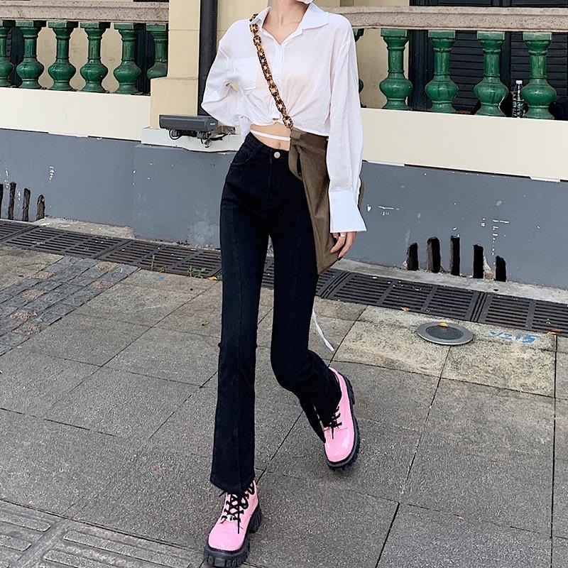 【RENA小舖 台灣現貨每天出】開叉做舊水洗九分牛仔褲＿小個子/高腰/彈力/修身/顯瘦【R20568】-細節圖8