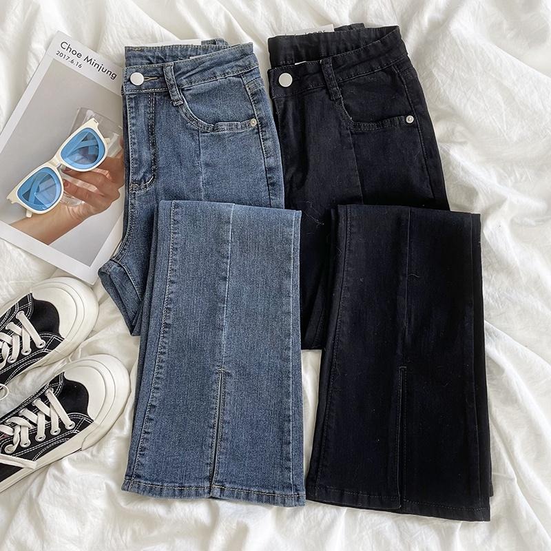 【RENA小舖 台灣現貨每天出】開叉做舊水洗九分牛仔褲＿小個子/高腰/彈力/修身/顯瘦【R20568】-細節圖9