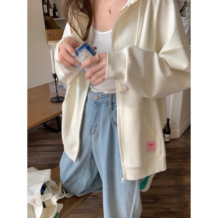 【RENA小舖 台灣現貨每天出】愛心小標抽繩連帽外套_百搭/重磅/秋季/多色/不易起球/連帽外套【R20840】-細節圖5