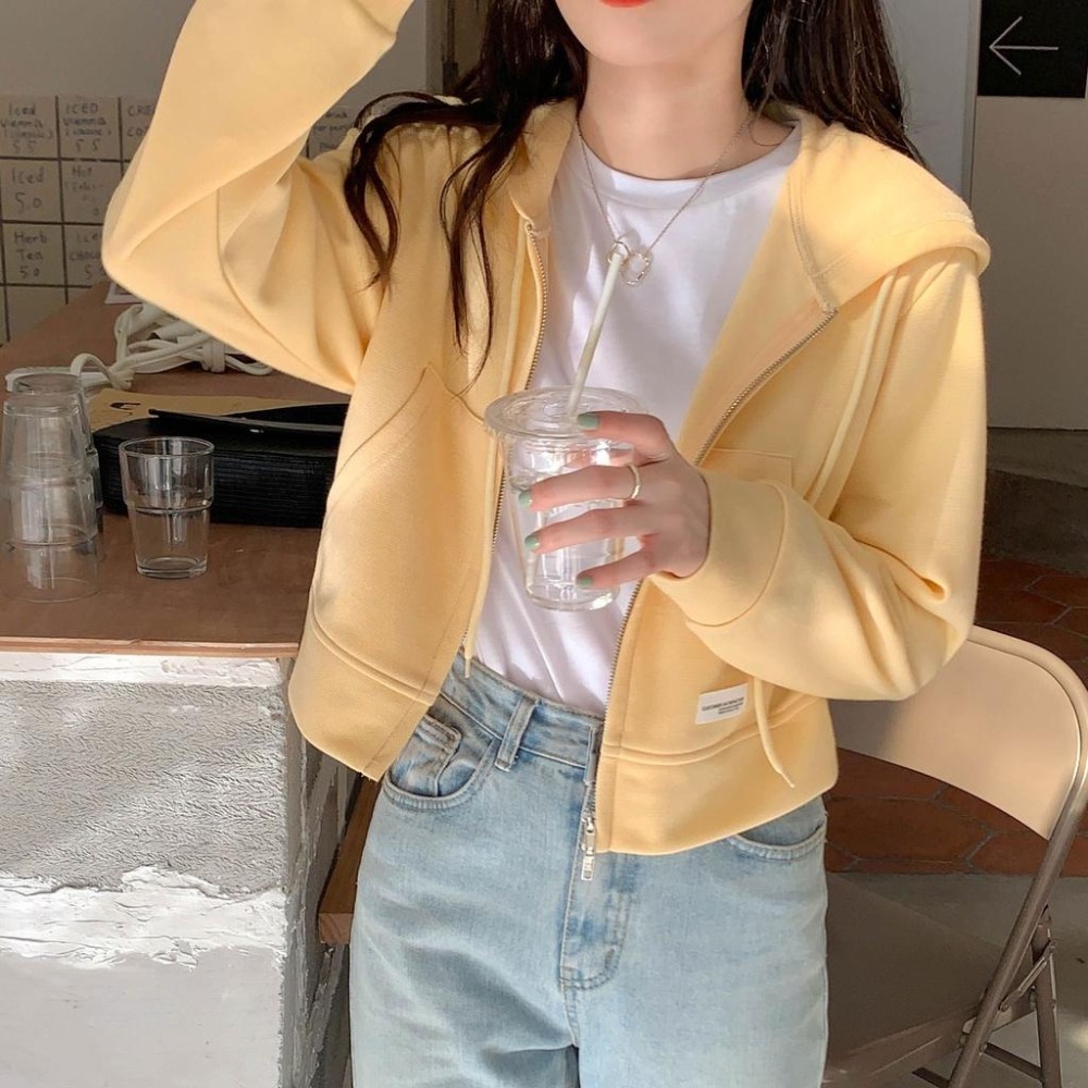 【RENA小舖 台灣現貨每天出】糖果色連帽外套_現貨/抽繩/棉質/多色/長袖外套/連帽外套【R20548】-細節圖5