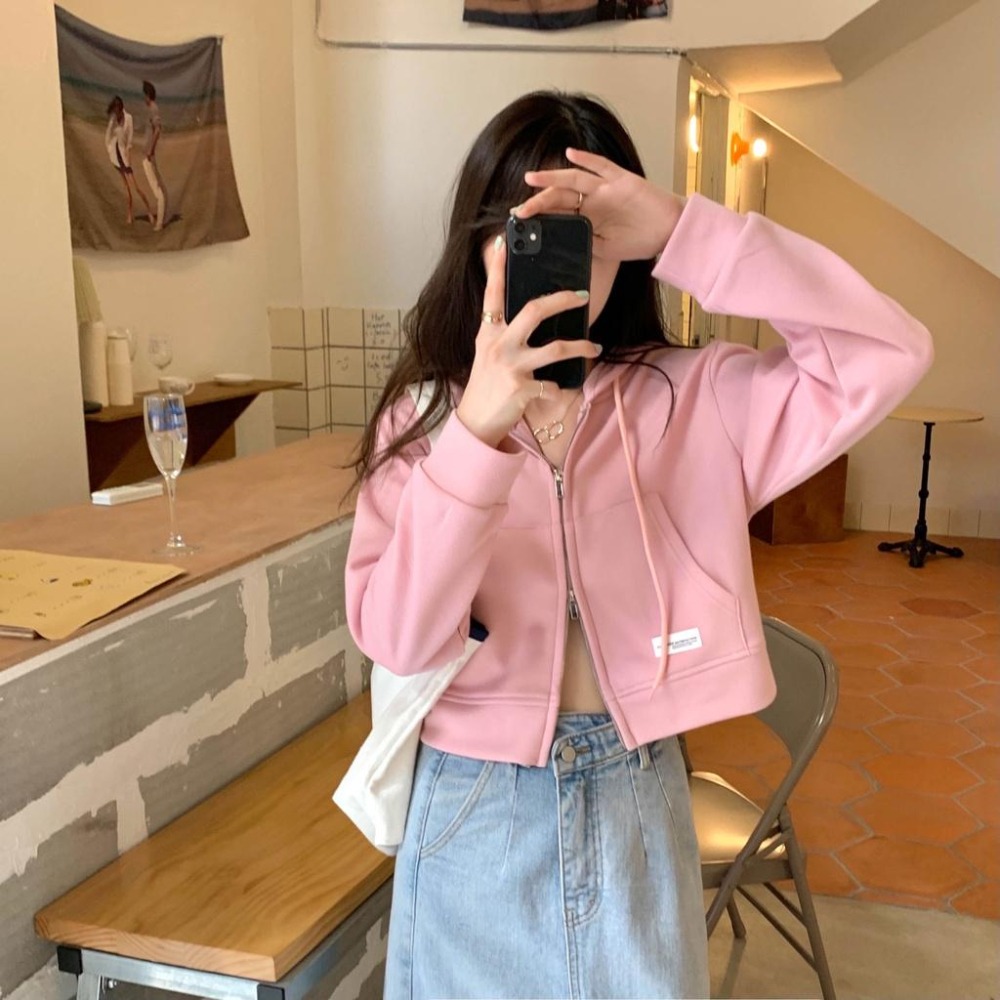 【RENA小舖 台灣現貨每天出】糖果色連帽外套_現貨/抽繩/棉質/多色/長袖外套/連帽外套【R20548】-細節圖7