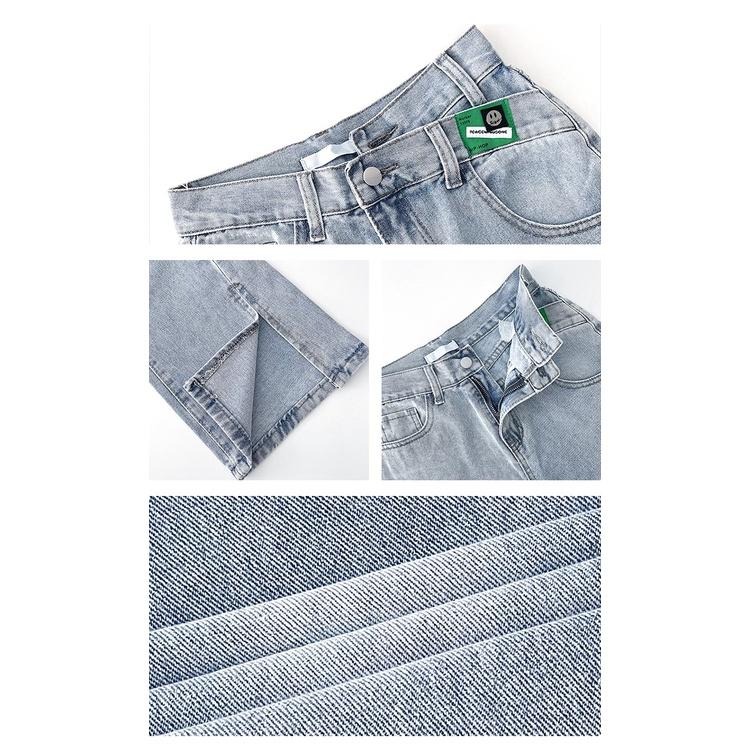 【RENA小舖 台灣現貨每天出】不規則微開衩牛仔喇叭褲_高腰/做舊/個性/百搭/長褲/喇叭褲/牛仔褲【R19695】-細節圖3