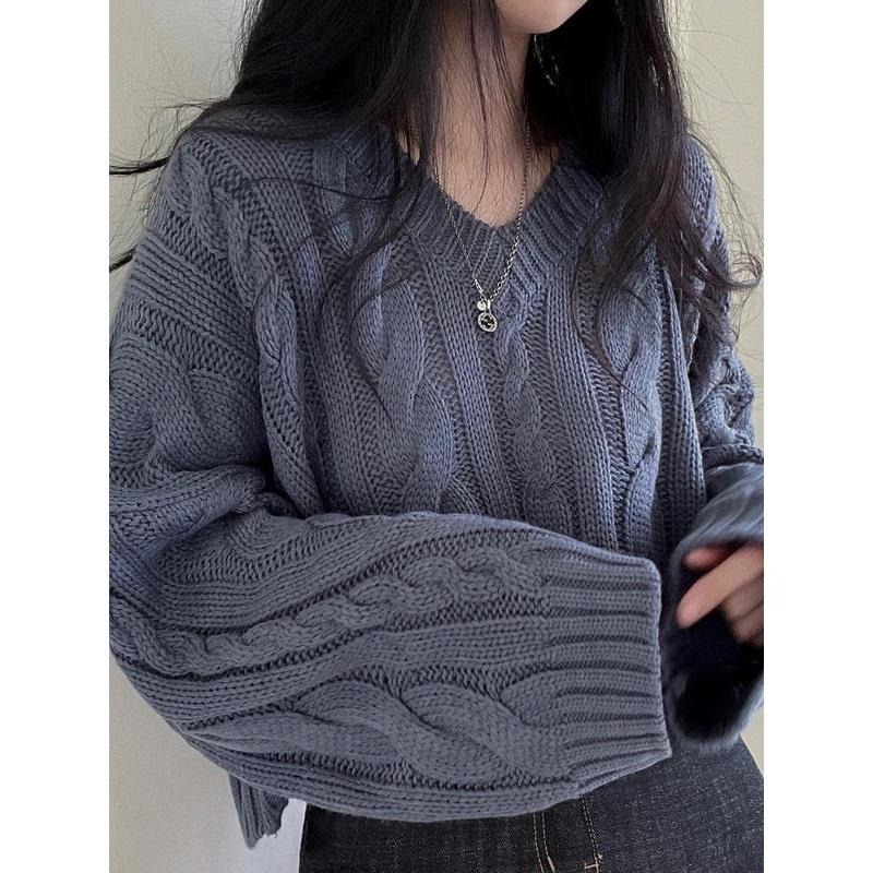 【RENA小舖 台灣現貨每天出】短版麻花針織上衣 針織 針織外套 針織衫 短版外套 短版 【Q1400】-細節圖4