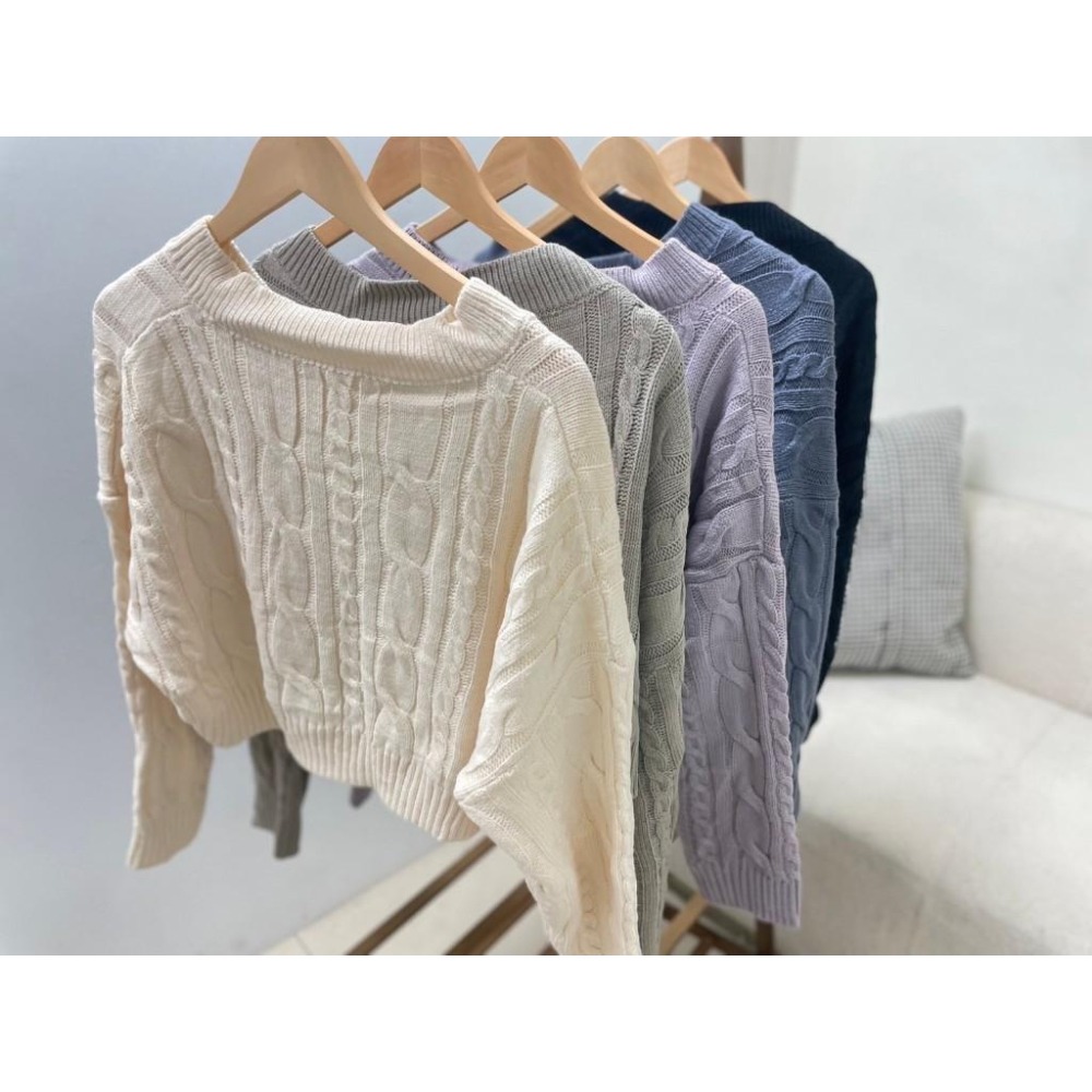 【RENA小舖 台灣現貨每天出】短版麻花針織上衣 針織 針織外套 針織衫 短版外套 短版 【Q1400】-細節圖6