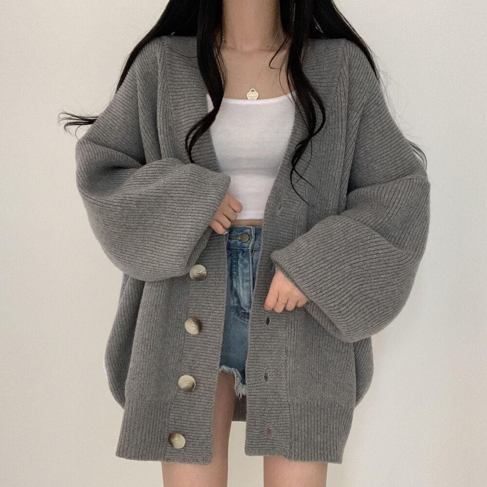 【RENA小舖 台灣現貨每天出】韓系歐膩 慵懶寬鬆百搭針織外套 簡約/溫柔/顯瘦/毛衣/長袖/針織外套【R22037】-細節圖4