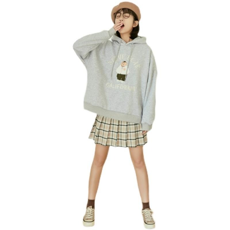 【RENA小舖 台灣現貨每天出】穿帽tㄉ熊熊🐻｜小熊刺繡帽T_純棉/保暖/加厚/長袖/大學t/帽T【R22056】-細節圖2