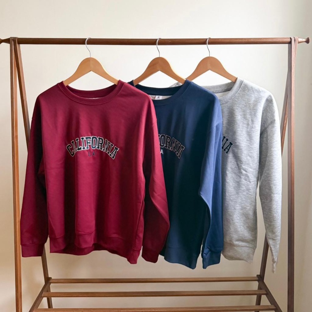 【RENA小舖 台灣現貨每天出】復古刺繡長袖大學T/圓領上衣/加絨/休閒百搭/韓系上衣【R22051】-細節圖2