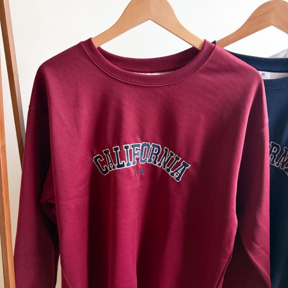 【RENA小舖 台灣現貨每天出】復古刺繡長袖大學T/圓領上衣/加絨/休閒百搭/韓系上衣【R22051】-細節圖8