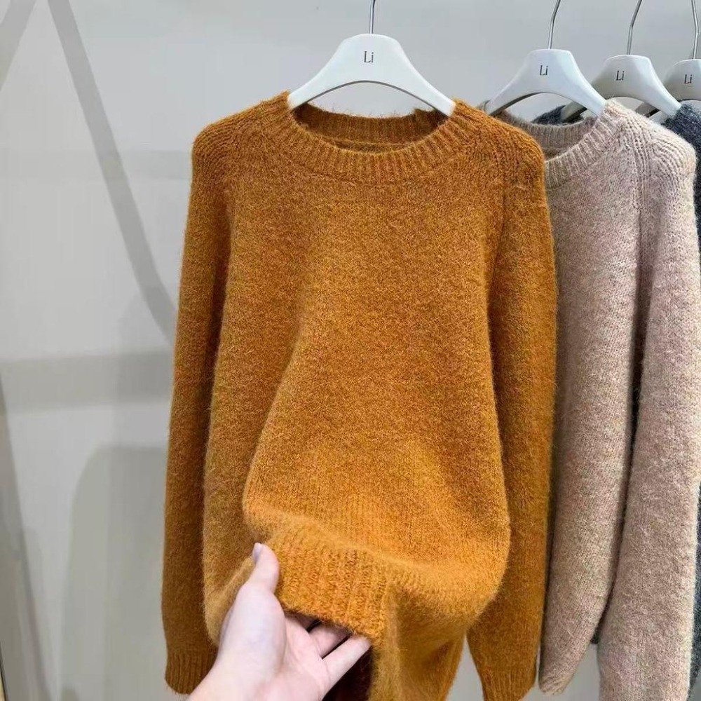 【RENA小舖 台灣現貨每天出】慵懶套頭針織毛衣/百搭氣質/純色寬鬆毛衣/繽紛可愛【R22055】-細節圖9