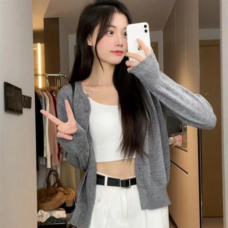 【RENA小舖 台灣現貨每天出】針織外套/針織開襟毛衣/毛衣外套/美式復古小個子毛衣/薄外套【R21861】-細節圖7