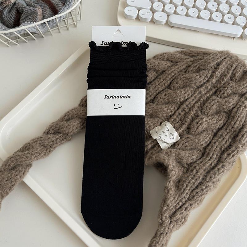 【RENA小舖 台灣現貨每天出】秋冬花苞木耳邊堆堆襪 | 百搭/簡約/配件/襪子/堆堆襪【R22025】-細節圖5