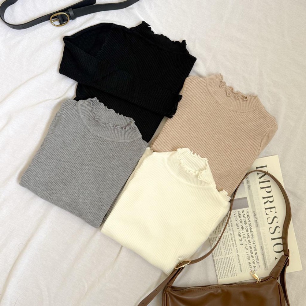 【RENA小舖 台灣現貨每天出】超美針織長袖內搭  上衣女 內搭T恤 長袖上衣 長袖T恤  薄長袖【Q1408】-細節圖3