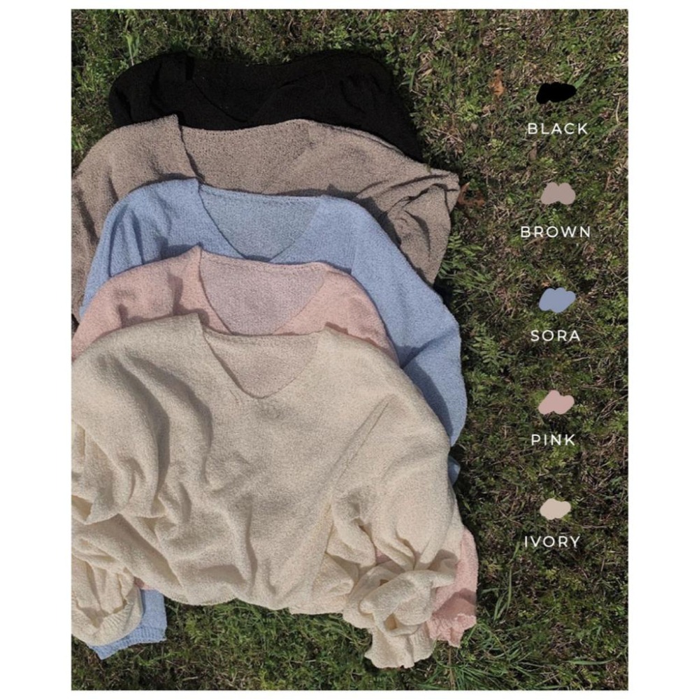 【RENA小舖 台灣現貨每天出】冰絲防曬罩衫/寬鬆慵懶針織衫/韓版V領罩衫/薄款針織上衣/防曬【R21911】-細節圖2