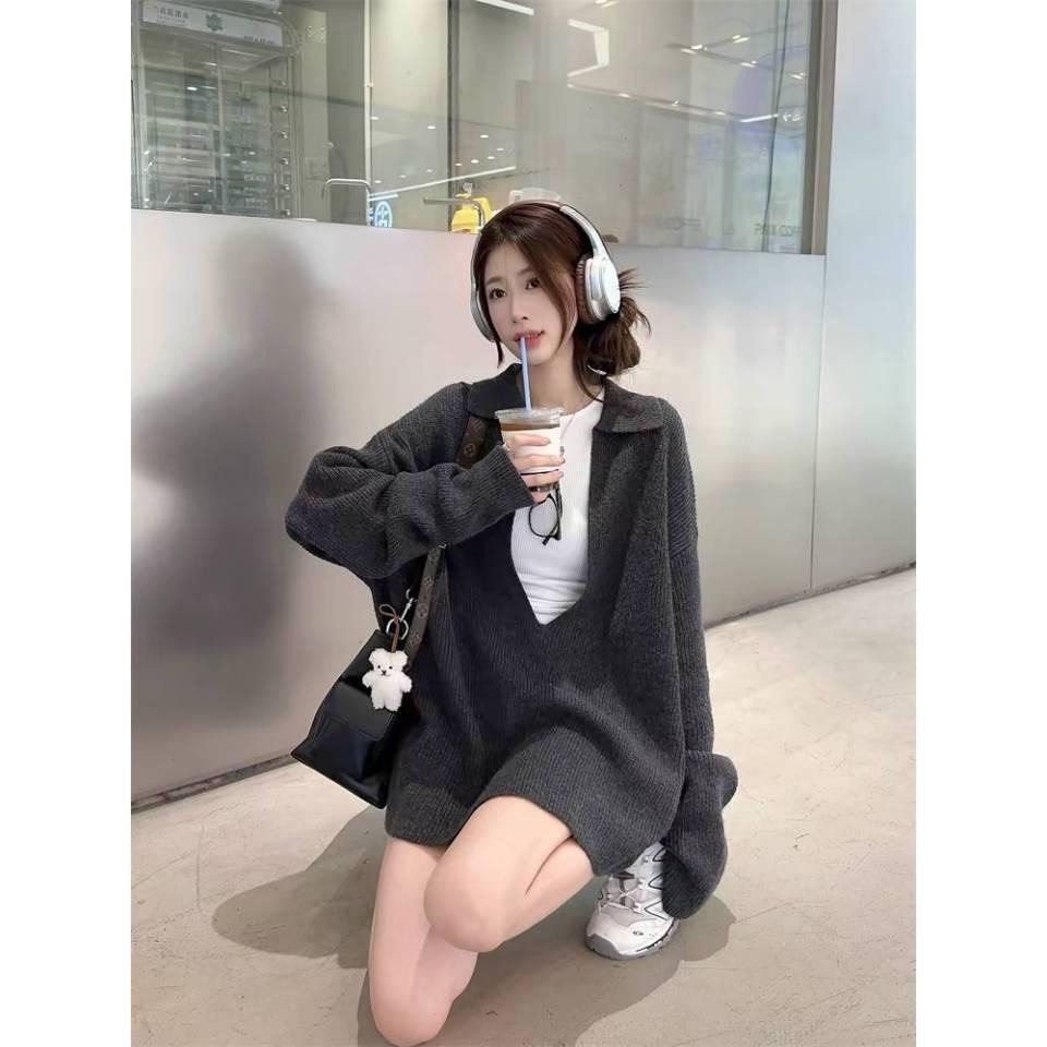 【RENA小舖 台灣現貨每天出】針織休閒套裝/韓版/針織毛衣上衣+短褲/毛衣套裝/兩件套/慵懶/秋冬【R21866】-細節圖3