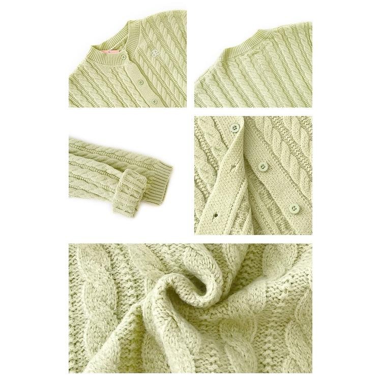 【RENA小舖 台灣現貨每天出】清淨果園🍏｜麻花紋短款針織上衣_/短款/日系/復古/短款/長袖針織【R20864】-細節圖3