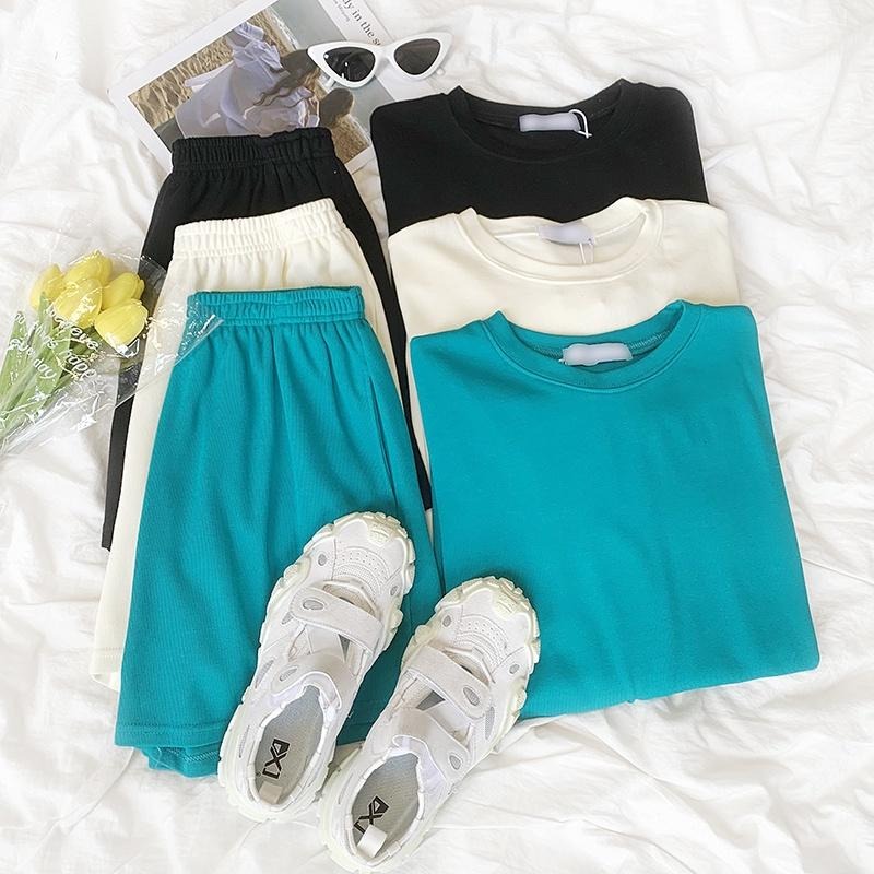 【RENA小舖 台灣現貨每天出】當睡衣也舒服😴｜Oversize圓領套裝_多色/親膚/睡衣/居家服【R18967】-細節圖6