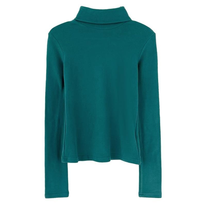 【RENA小舖 台灣現貨每天出】超軟糯親膚德絨雙面磨毛高領圓領修身顯瘦百搭保暖打底衫上衣【R20579】-細節圖8