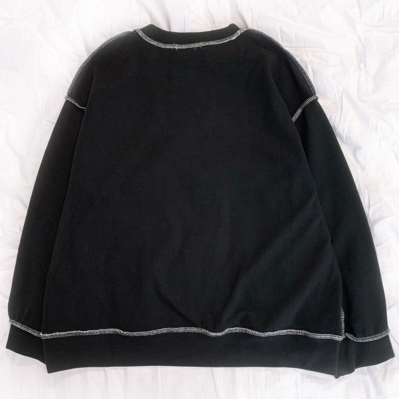 【RENA小舖 台灣現貨每天出】玩轉街頭🤸‍♀️｜反穿感圓領大學T_日常/顯瘦/長袖上衣/大學t【R19013】-細節圖8