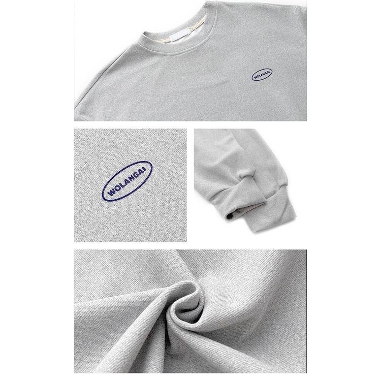 【RENA小舖 台灣現貨每天出】多色不踩雷💣｜糖果色小字母大學T/圓領/百搭/上衣/長袖/大學t【R20776】-細節圖3