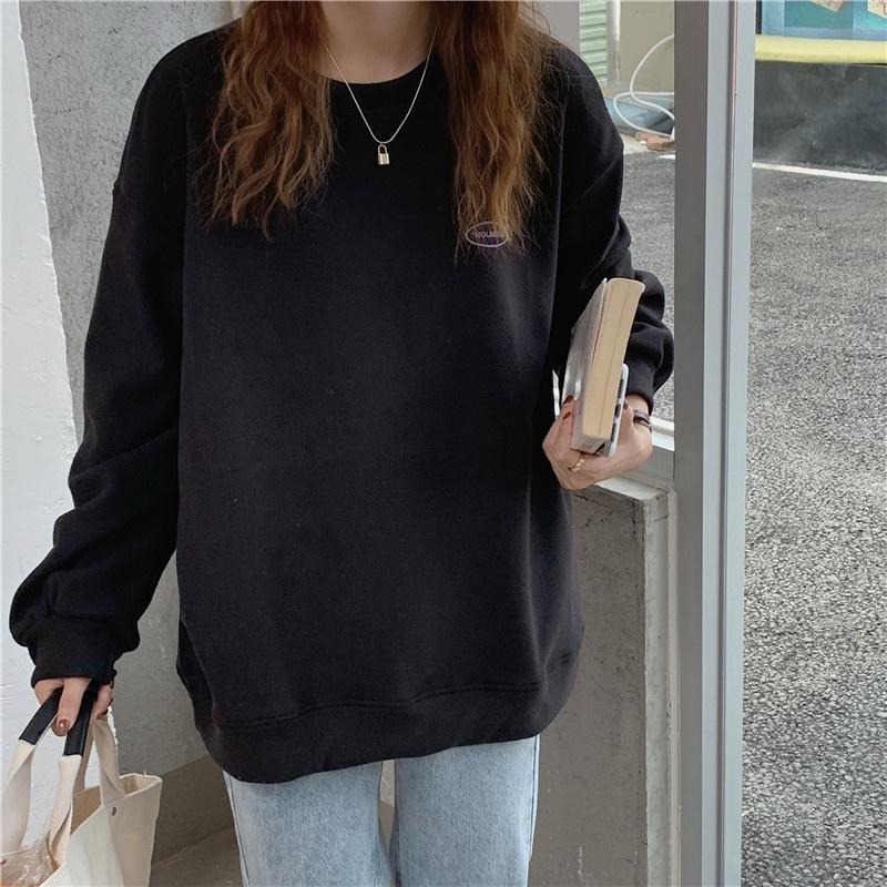 【RENA小舖 台灣現貨每天出】多色不踩雷💣｜糖果色小字母大學T/圓領/百搭/上衣/長袖/大學t【R20776】-細節圖6