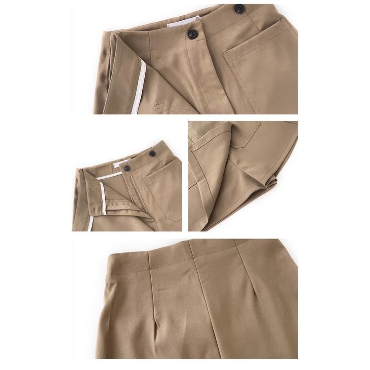 【RENA小舖 台灣現貨每天出】杏色三件式套裝_現貨/溫柔/防曬/復古/小吊帶/外搭/短褲【R20428】-細節圖5